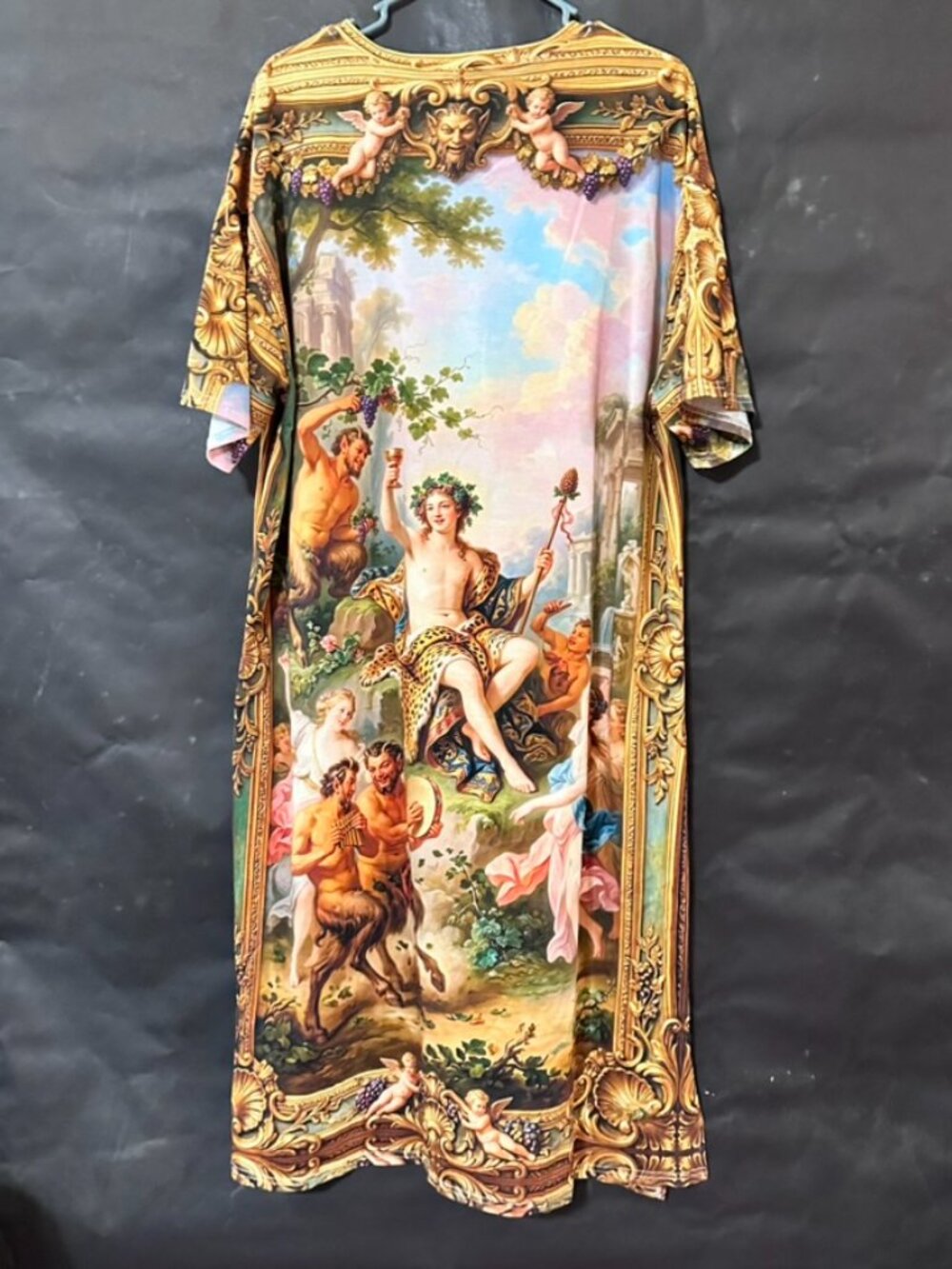 Conceptual Subculture Baroque Mythology Maxi Cotton Shirt Dress Short Sleeve 2xL - Picture 9 of 10